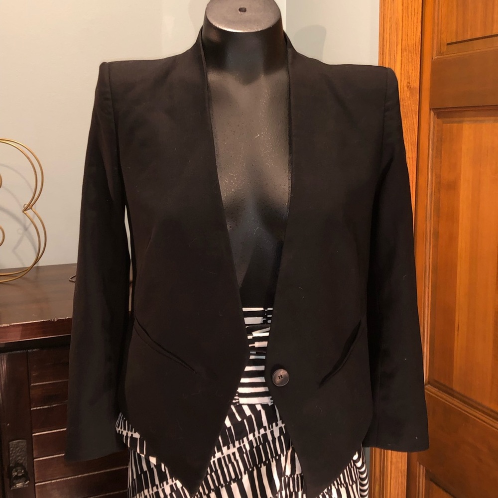 Helmut Lang black tuxedo style blazer sz 2